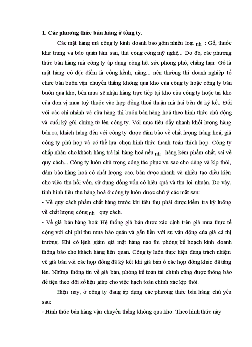 image for page Hoàn thiện hạch toán tiêu thụ hàng hoá và xác định kết quả tiêu thụ tại Công ty Thương mại Lâm sản Hà Nội 1