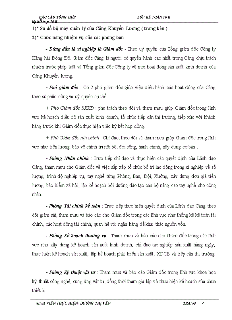 image for page Báo cáo tổng hợp kế toán tại Cảng Khuyến Lương