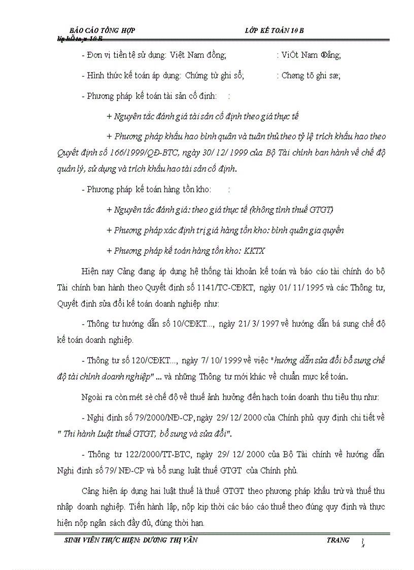 image for page Báo cáo tổng hợp kế toán tại Cảng Khuyến Lương