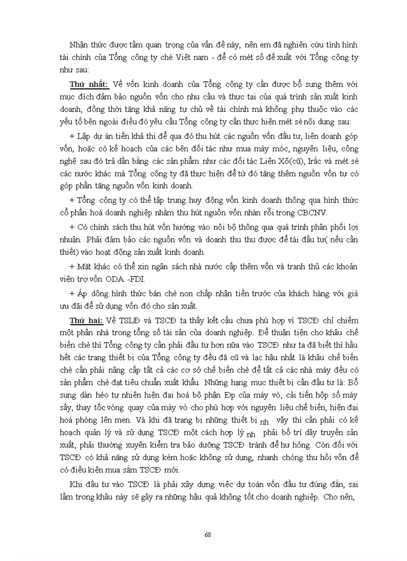 image for page Phân tích tình hình tài chính doanh nghiệp và những giải pháp chống suy thoái tại Tổng công ty chè Việt nam