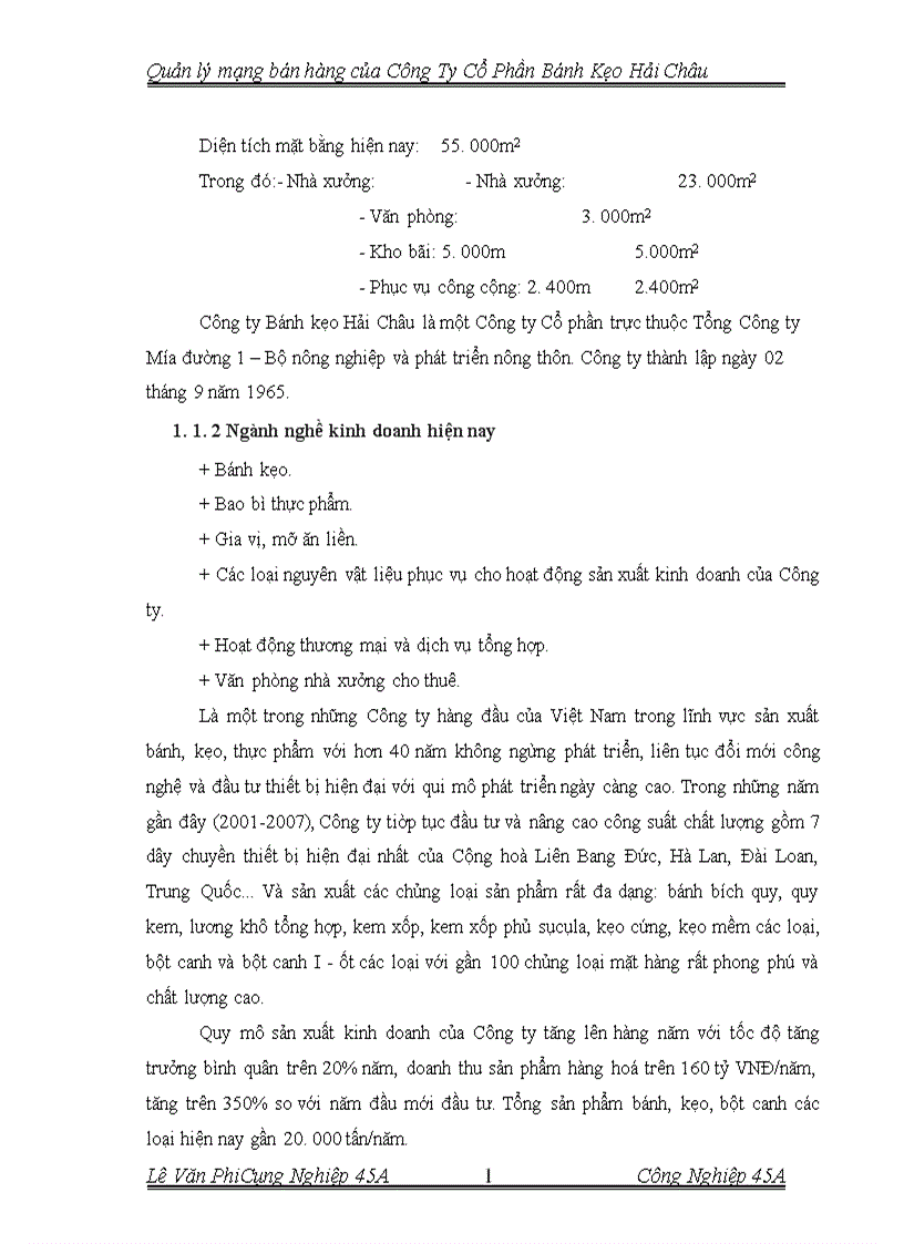 image for page Quản lý mạng bán hàng của Công Ty Cổ Phần bánh Kẹo Hải Châu
