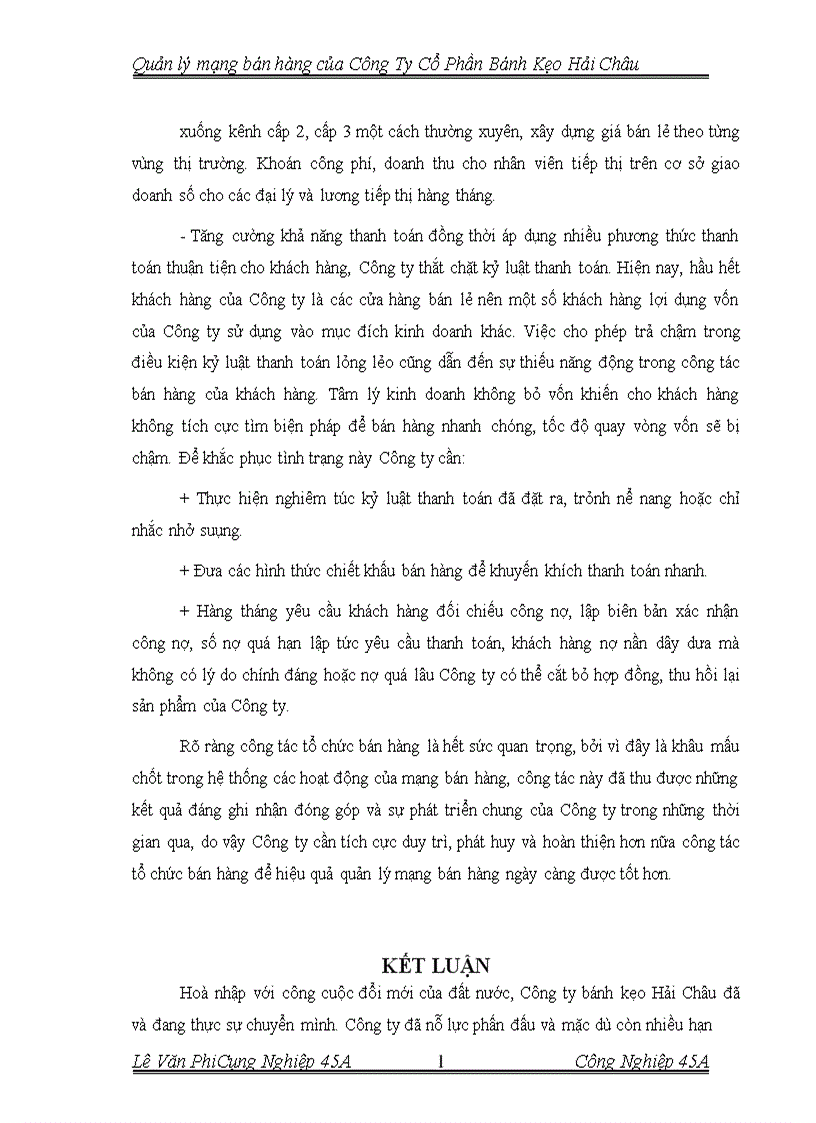 image for page Quản lý mạng bán hàng của Công Ty Cổ Phần bánh Kẹo Hải Châu