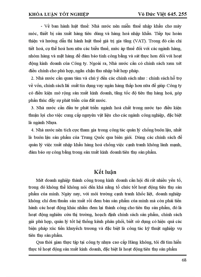 image for page Một số giải pháp nhằm tăng cường hoạt động tiêu thụ sản phẩm tại Công ty nhựa cao cấp Hàng không