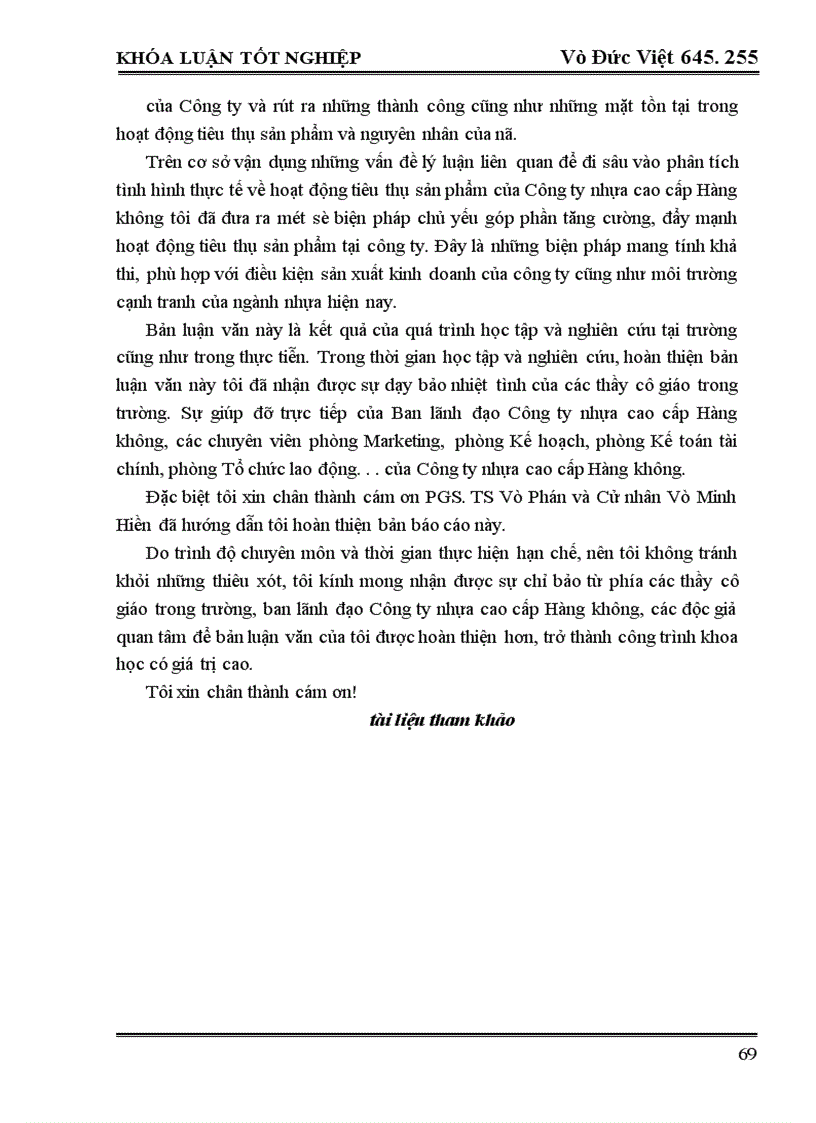 image for page Một số giải pháp nhằm tăng cường hoạt động tiêu thụ sản phẩm tại Công ty nhựa cao cấp Hàng không