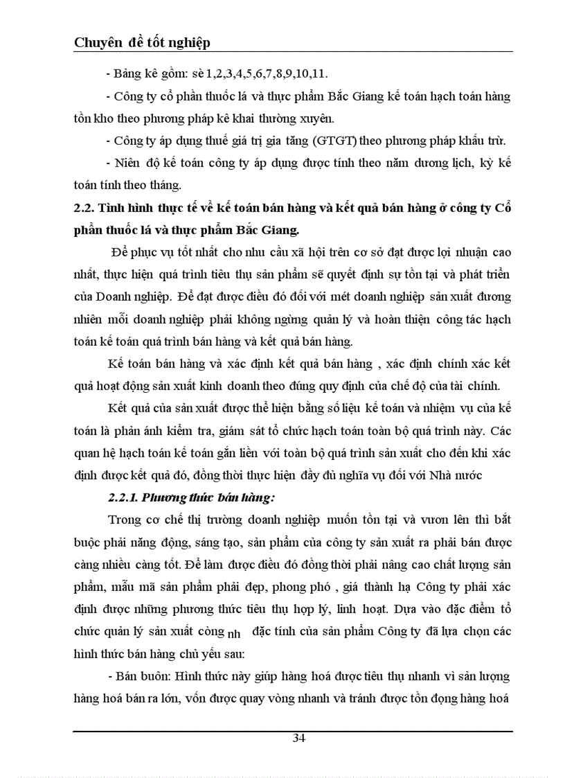 image for page Tổ chức kế toán bán hàng và xác định kết quả bán hàng ở công ty cổ phần thuốc lá và chế biến thực phẩm Bắc Giang 1