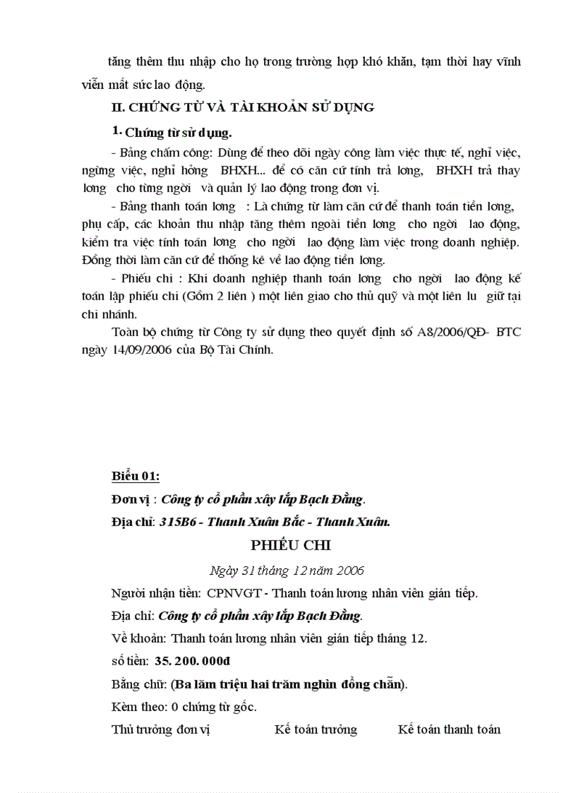 image for page Kế toán tiền lương và các khoản trích theo lương tại Công ty CP xây lắp Bạch Đằng