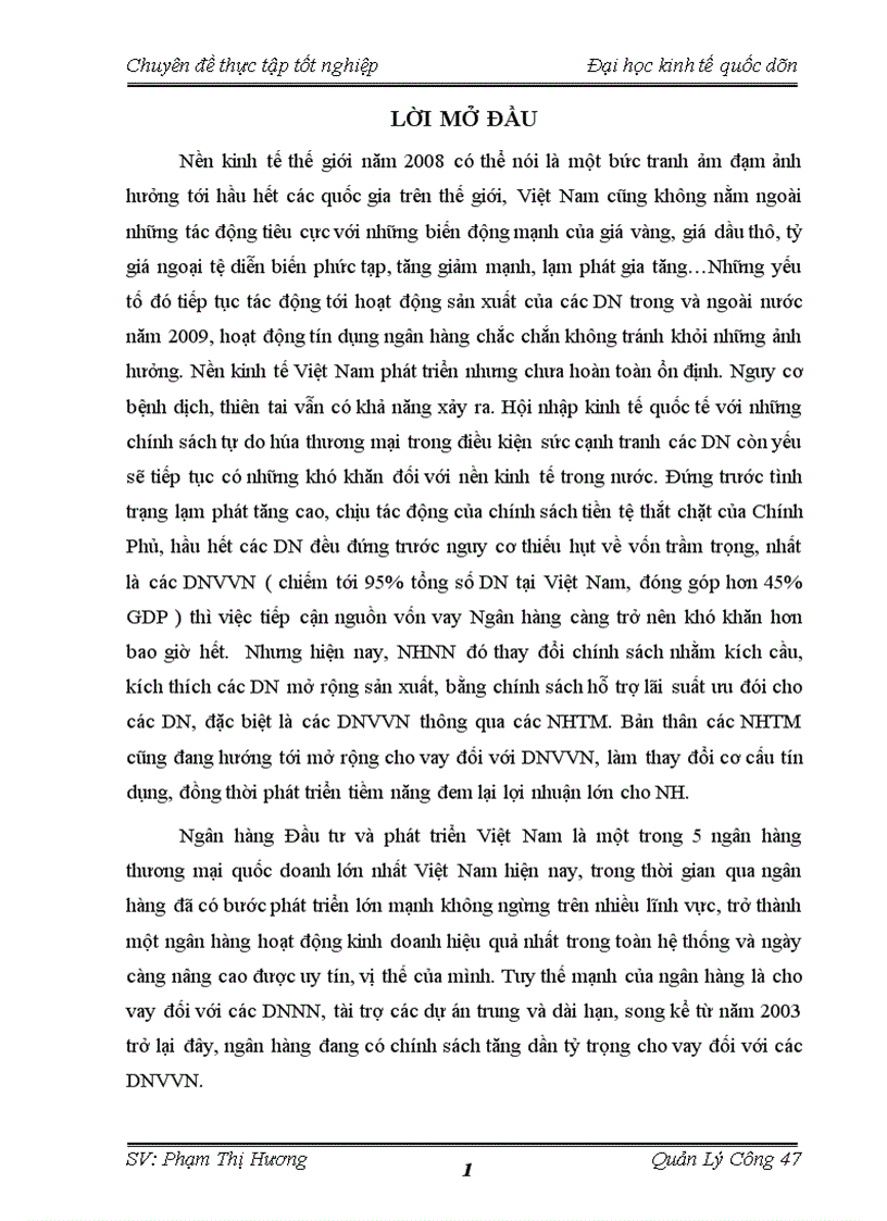 image for page Quản lý hoạt động tín dụng đối với DNVVN tại NHĐT PT Việt Nam chi nhánh Quang Trung