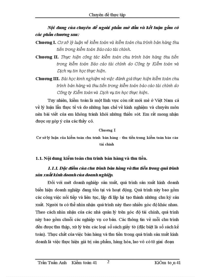image for page Kiểm toán chu trình bán hàng thu tiền trong kiểm toán báo cáo tài chính do Công ty Kiểm toán và Dịch vụ tin học thực hiện 1
