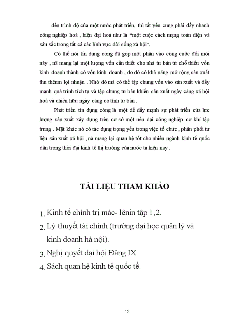 image for page Phân tích bản chất chức năng hình thức của tín dụng và vai trò của nó đối với sự phát triển của kinh tế thị trường định hướng XHCN ở Việt Nam