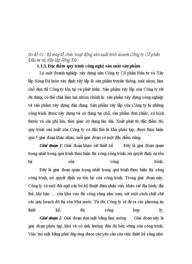 image for page Hoàn thiện kế toán chi phí sản xuất và tính giá thành sản phẩm xây lắp tại Công ty cổ phần Đầu tư và Xây lắp Sông Đà 1
