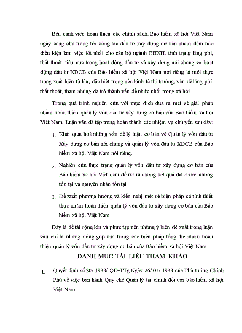 image for page Hoàn thiện quản lý vốn đầu tư Xây dựng cơ bản của Bảo hiểm xã hội Việt Nam 1