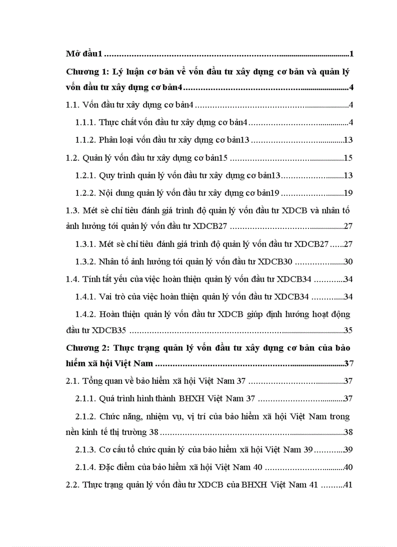 image for page Hoàn thiện quản lý vốn đầu tư Xây dựng cơ bản của Bảo hiểm xã hội Việt Nam 1