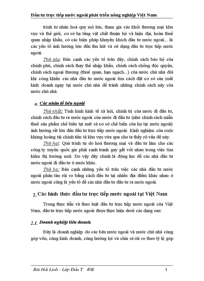 image for page Đầu tư trực tiếp nước ngoài phát triển nghành nông nghiệp Việt Nam thực trạng và giải pháp 1