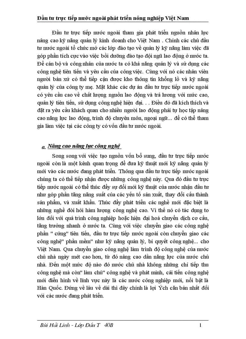 image for page Đầu tư trực tiếp nước ngoài phát triển nghành nông nghiệp Việt Nam thực trạng và giải pháp 1