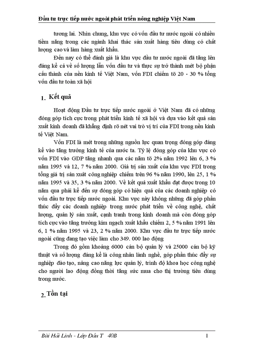 image for page Đầu tư trực tiếp nước ngoài phát triển nghành nông nghiệp Việt Nam thực trạng và giải pháp 1