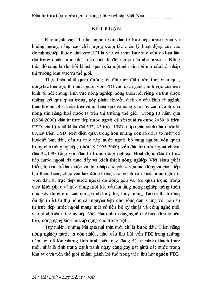 image for page Đầu tư trực tiếp nước ngoài phát triển nghành nông nghiệp Việt Nam thực trạng và giải pháp 1