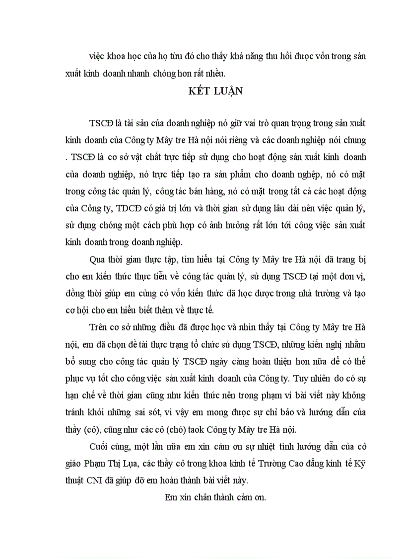 image for page Báo cáo thực tập tổng hợp của Công ty Mây Tre Hà Nội