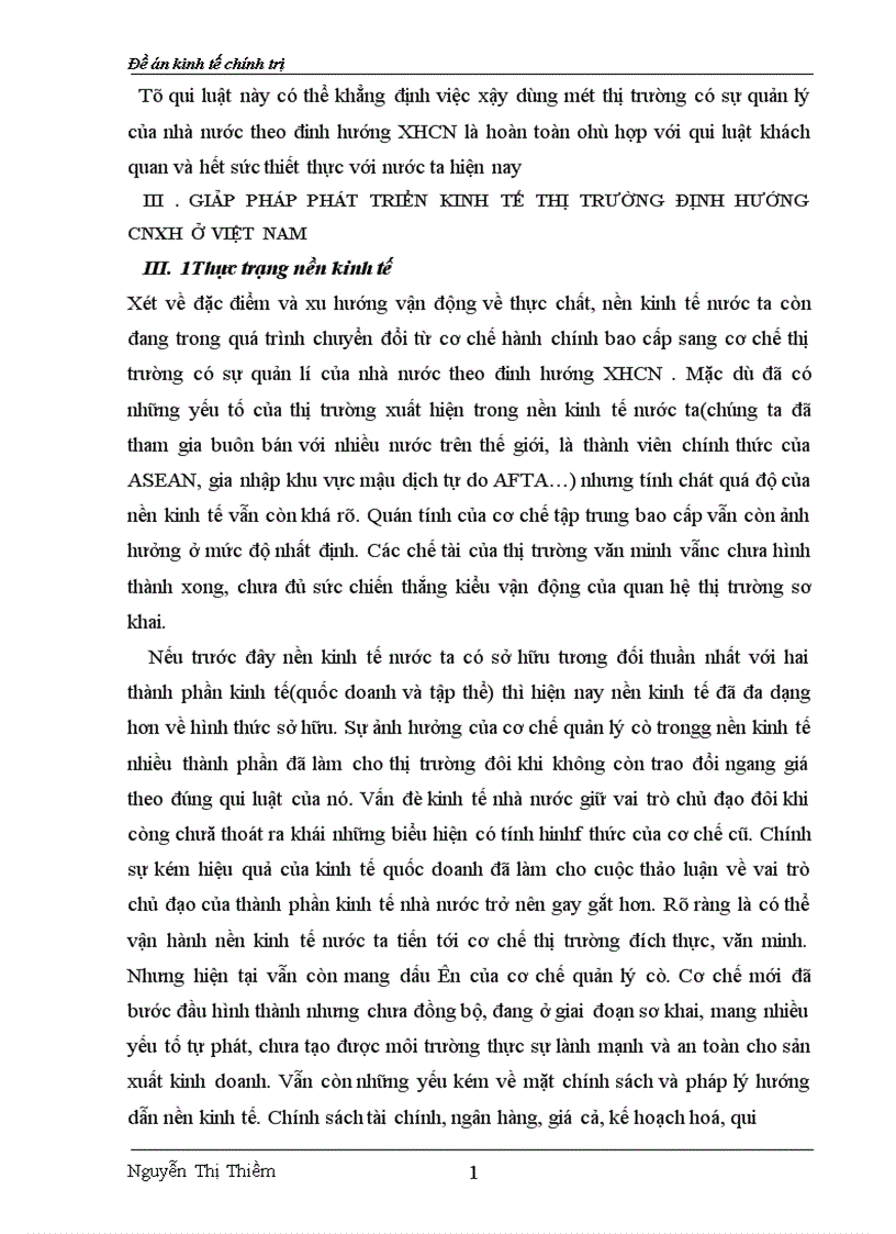 image for page Phân tích tính tất yếu khách quan đặc điểm của kinh tế thị trường đinh hướng XHCN ở Việt Nam và các giải pháp để phát triển nó 1