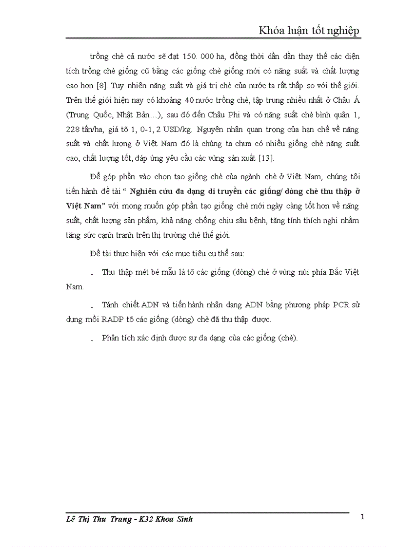 image for page Nghiên cứu đa dạng di truyền các giống dòng chè thu thập ở Việt Nam