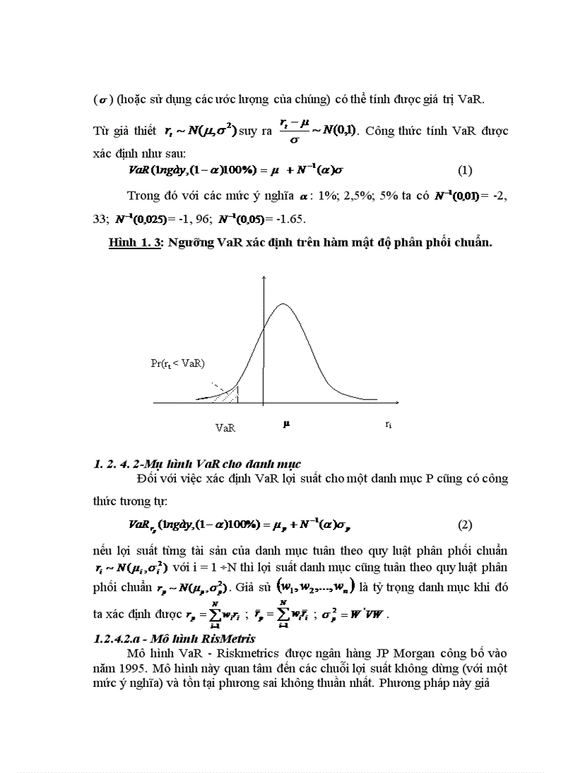 Quản trị rủi ro bằng mô hình VaR và phương pháp sử dụng Copula điều kiện 1