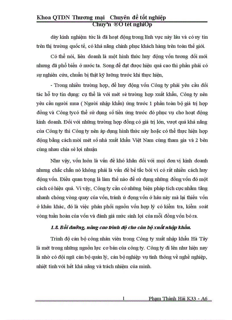 image for page Một số Biện pháp thúc đẩy hoạt động xuất khẩu ở Công ty xuất nhập khẩu Hà Tây 1