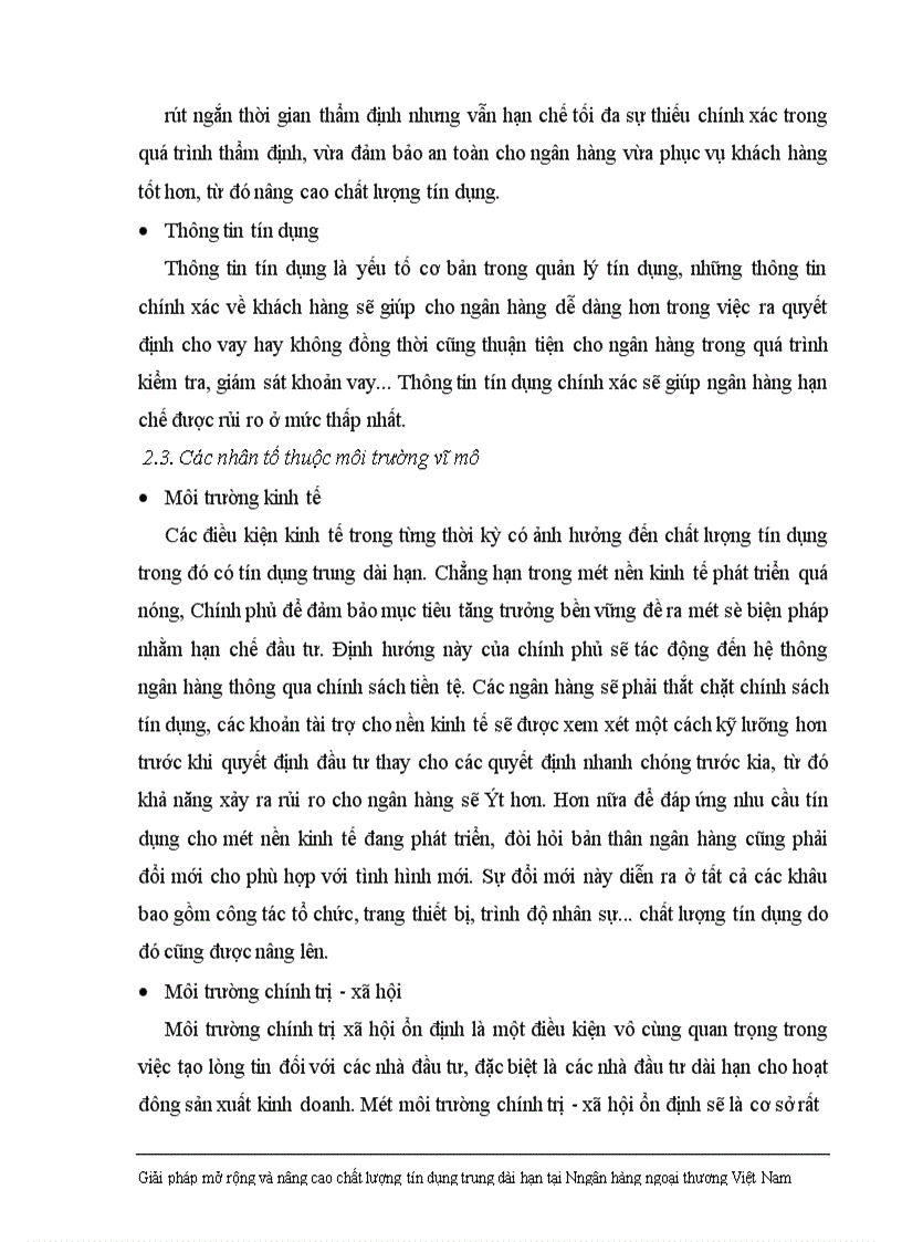 image for page Giải pháp nhằm nâng cao chất lượng tín dụng trung dài hạn tại Ngân hàng Ngoại thương Việt Nam 1