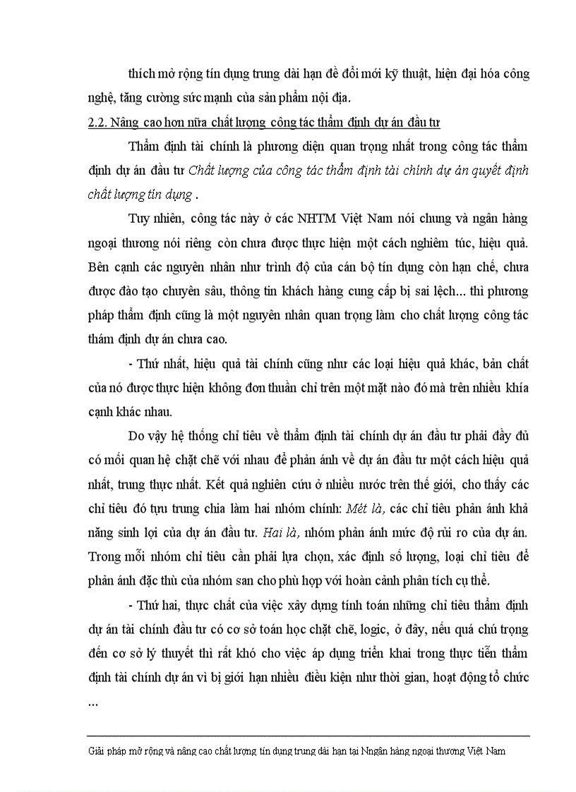 image for page Giải pháp nhằm nâng cao chất lượng tín dụng trung dài hạn tại Ngân hàng Ngoại thương Việt Nam 1