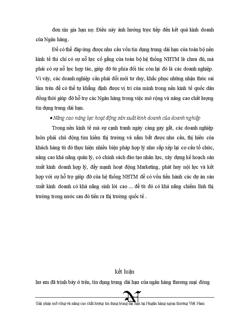 image for page Giải pháp nhằm nâng cao chất lượng tín dụng trung dài hạn tại Ngân hàng Ngoại thương Việt Nam 1