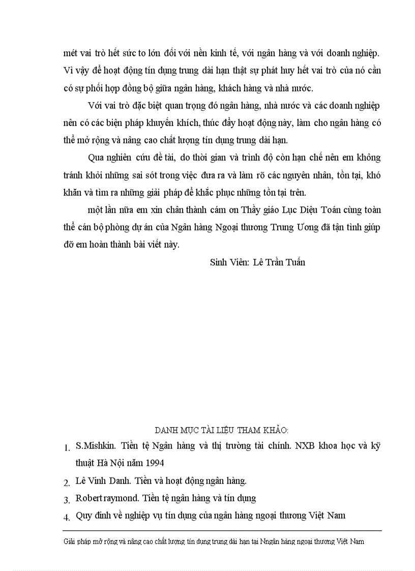 image for page Giải pháp nhằm nâng cao chất lượng tín dụng trung dài hạn tại Ngân hàng Ngoại thương Việt Nam 1