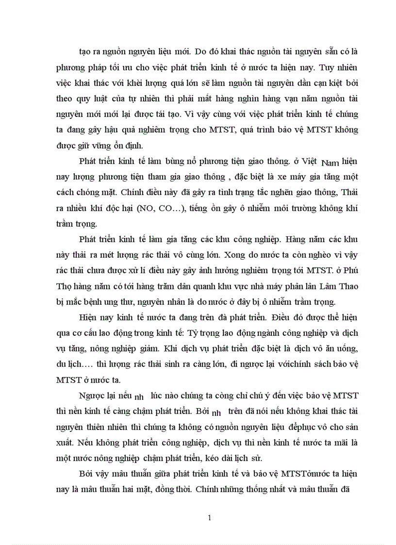 image for page Quan điểm và giải pháp của nước ta trong việc giải quyết mối quan hệ giữa phát triển kinh tế và bảo vệ MTST giai đoạn hiện nay