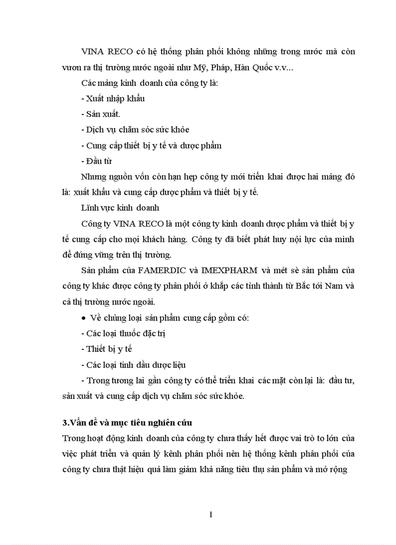 Những giải pháp nhằm hoàn thiện hệ thống kênh phân phối sản phẩm thuốc tại công ty cổ phần chữ thập đỏ 1
