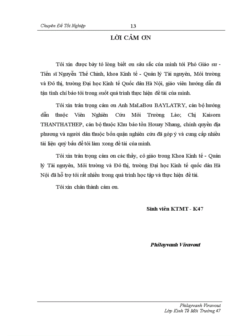 image for page Sử dụng phương pháp đánh giá ngẫu nhiên CVM để xác định sẵn lòng chi trả WTP của người dân ở Viên Chăn cho việc bảo tồn đa dạng sinh học và sử dụng bền vững trong Khu bảo tồn Houay Nhang tại thủ đô Viên Chăn Lào 1