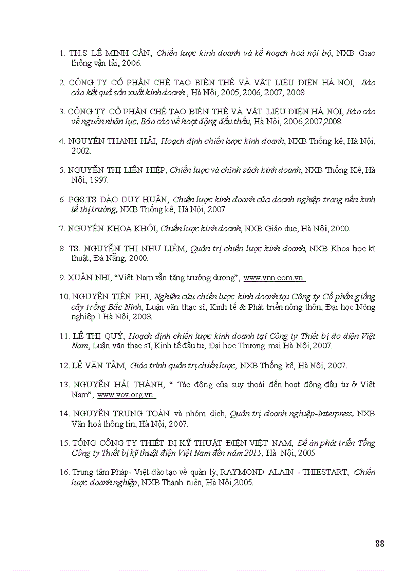 image for page Xây dựng chiến lược kinh doanh cho Công ty Cổ phần chế tạo biến thế và vật liệu điện Hà Nội giai đoạn 2009 2015