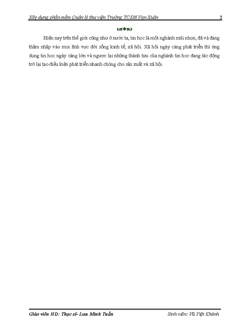 image for page Xây dựng phần mềm quản lý thư viện Trường Trung cấp đa nghành Vạn Xuân