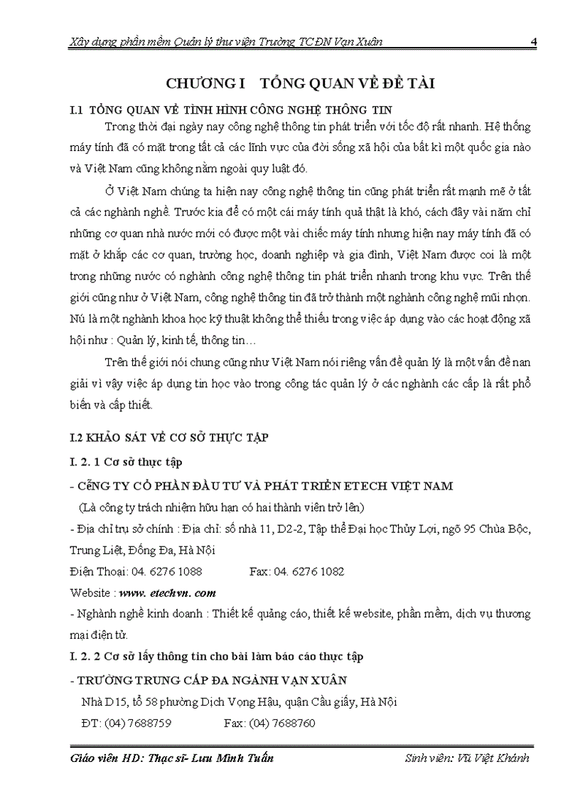 image for page Xây dựng phần mềm quản lý thư viện Trường Trung cấp đa nghành Vạn Xuân