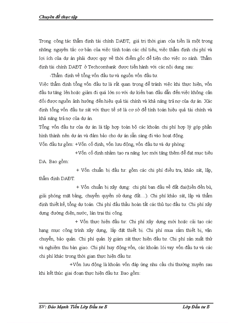 image for page Thẩm định tài chính dự án đầu tư tại ngân hàng thương mại cổ phần kỹ thương Việt Nam Techcombank Thực trạng và giải pháp 1
