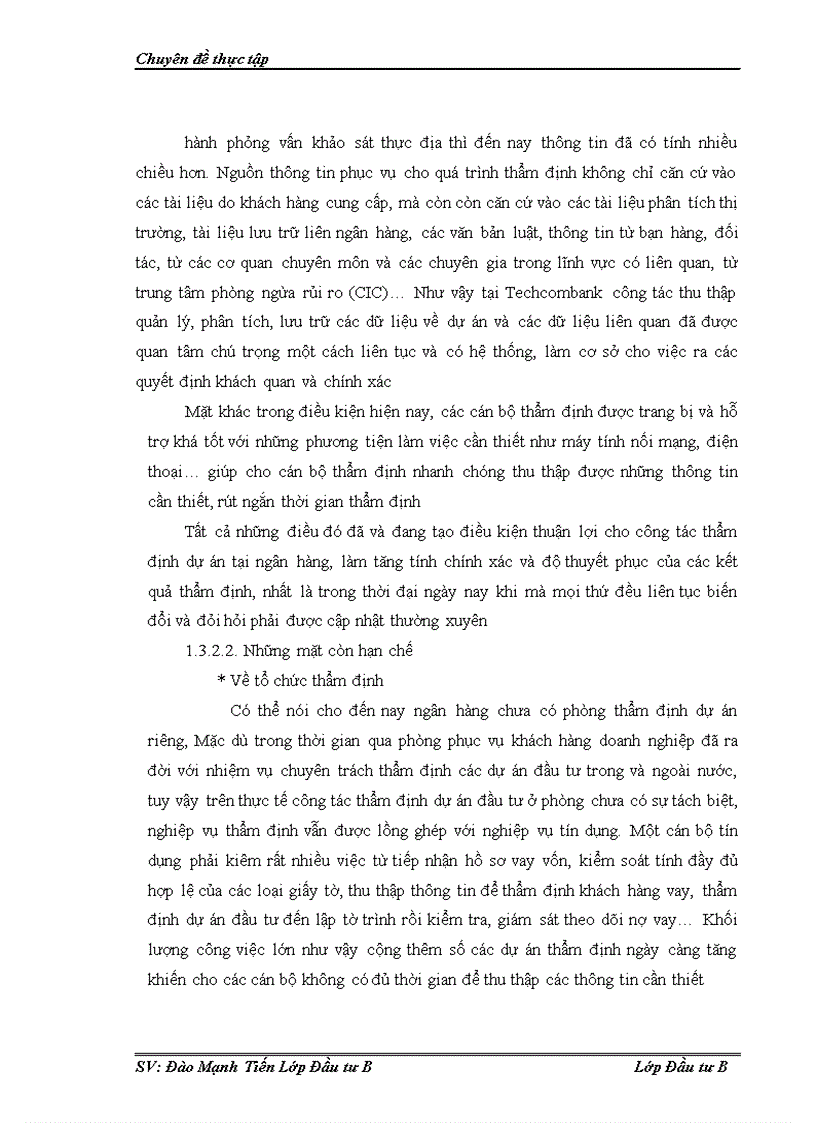 image for page Thẩm định tài chính dự án đầu tư tại ngân hàng thương mại cổ phần kỹ thương Việt Nam Techcombank Thực trạng và giải pháp 1