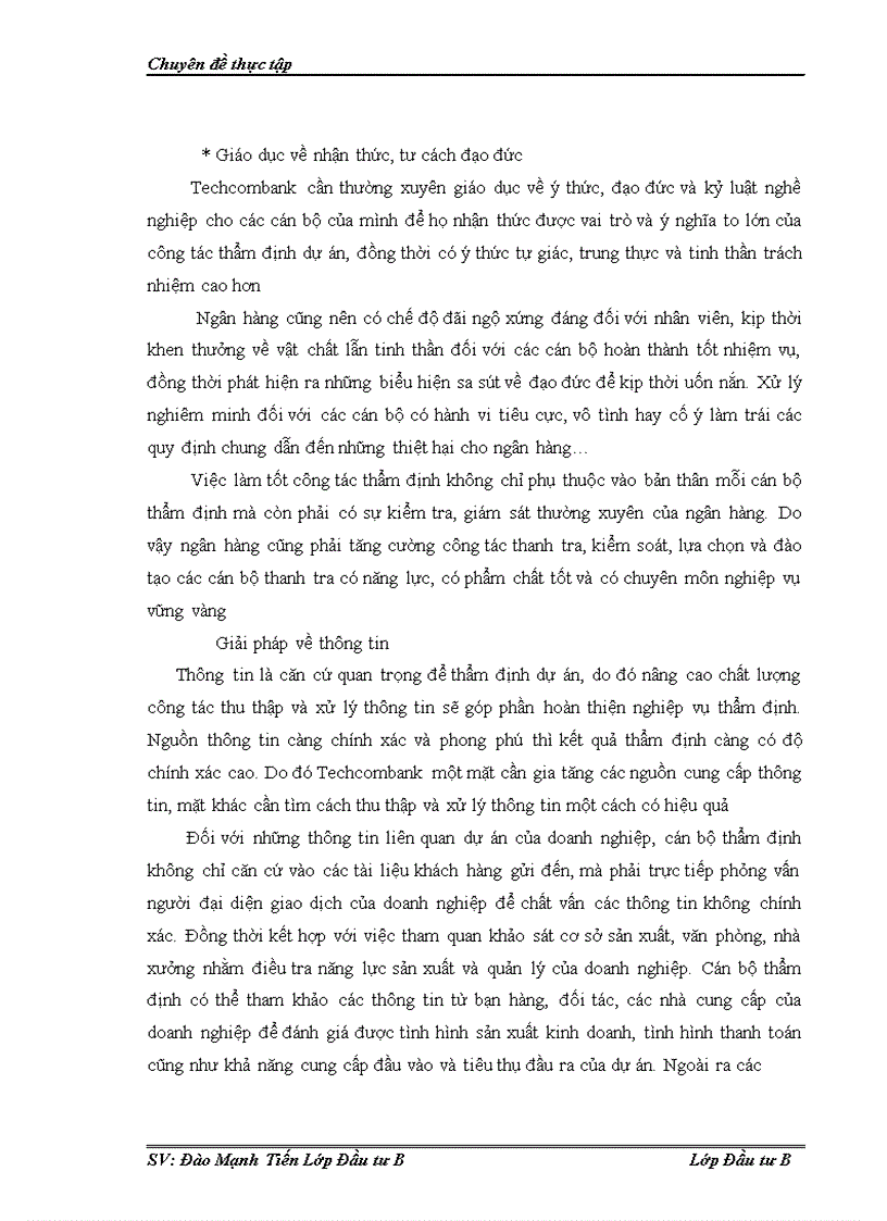 image for page Thẩm định tài chính dự án đầu tư tại ngân hàng thương mại cổ phần kỹ thương Việt Nam Techcombank Thực trạng và giải pháp 1