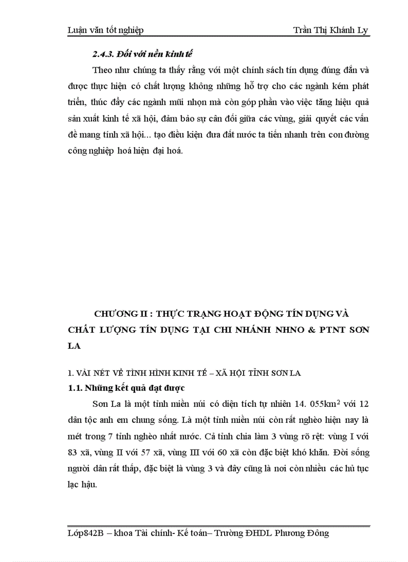 image for page Giải pháp mở rộng cho vay và nâng cao chất lượng tín dụng tại chi nhánh NHNo PTNT Sơn La