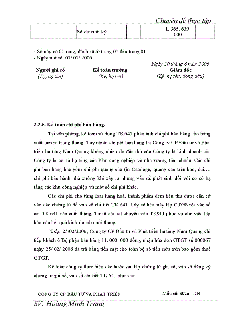 image for page Kế toán doanh thu chi phí và xác định kết quả kinh doanh tại Công ty cổ phần Đầu tư và Phát triển hạ tầng Nam Quang 1