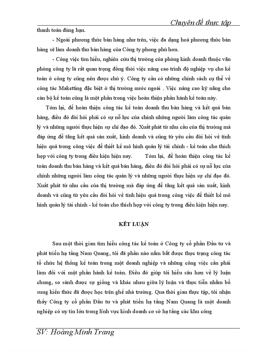 image for page Kế toán doanh thu chi phí và xác định kết quả kinh doanh tại Công ty cổ phần Đầu tư và Phát triển hạ tầng Nam Quang 1