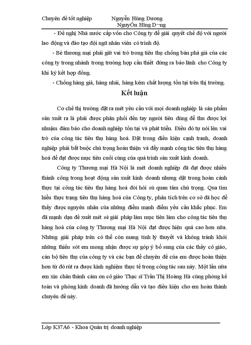 image for page Đẩy mạnh tiêu thụ hàng hoá tại Công ty Thương mại Hà Nội