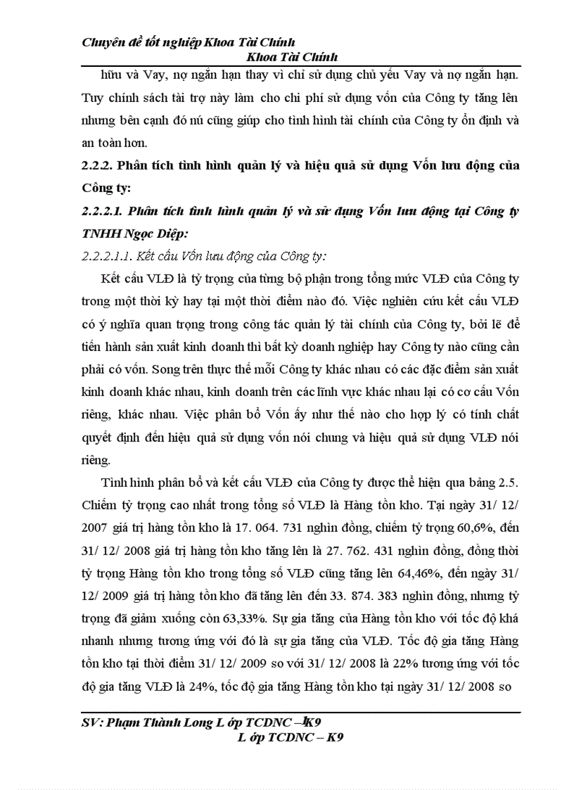 image for page Thực trạng công tác tổ chức quản lý và hiệu quả sử dụng vốn lưu động tại công ty trách nhiệm hữu hạn thương mại sản xuất ngọc diệp