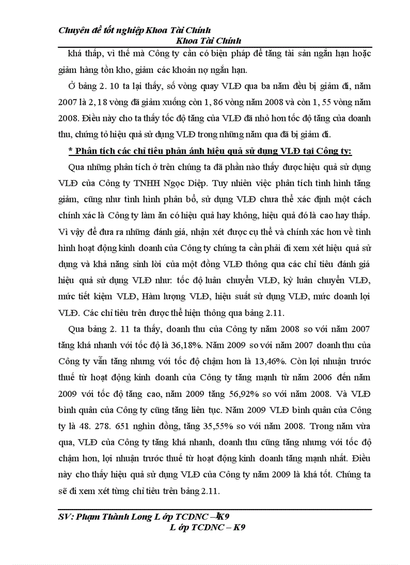 image for page Thực trạng công tác tổ chức quản lý và hiệu quả sử dụng vốn lưu động tại công ty trách nhiệm hữu hạn thương mại sản xuất ngọc diệp