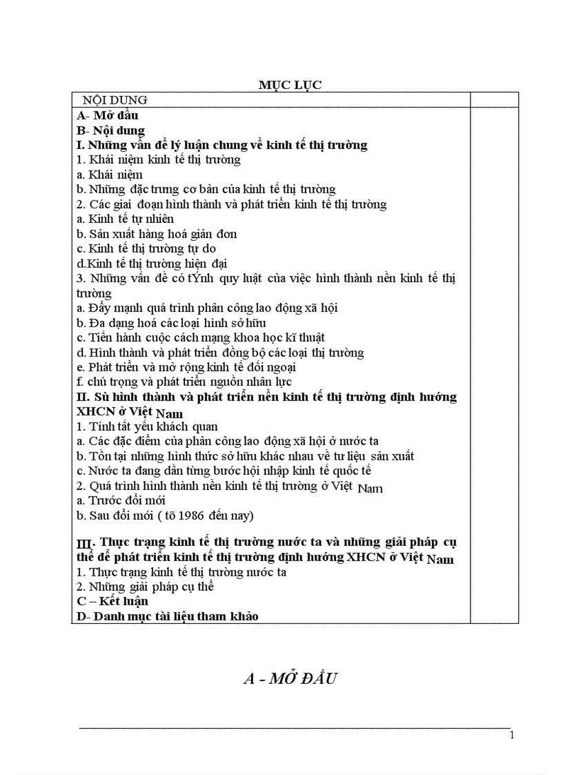 Thực trạng kinh tế thị trường nước ta và những giải pháp cụ thể để phát triển kinh tế thị trường định hướng XHCN ở Việt Nam 1