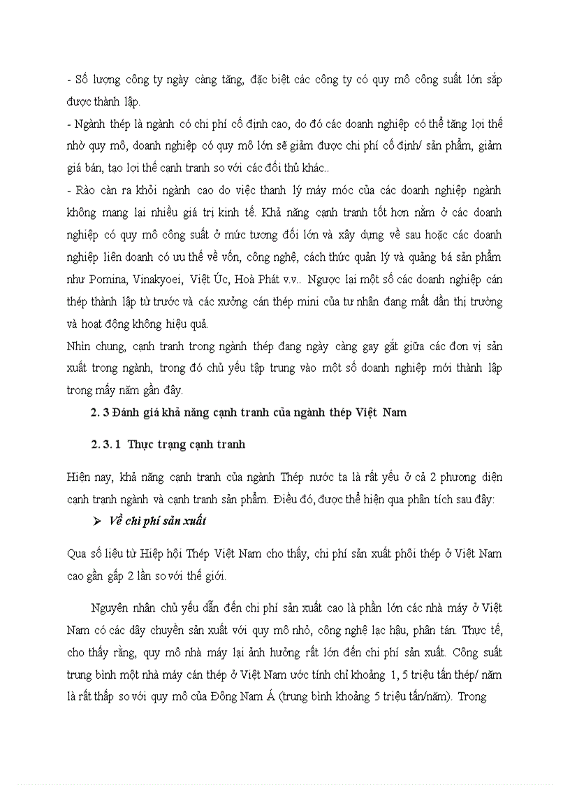 image for page Nâng cao khả năng cạnh tranh của ngành thép nước ta trong qúa trình hội nhập khu vực và quốc tế 1