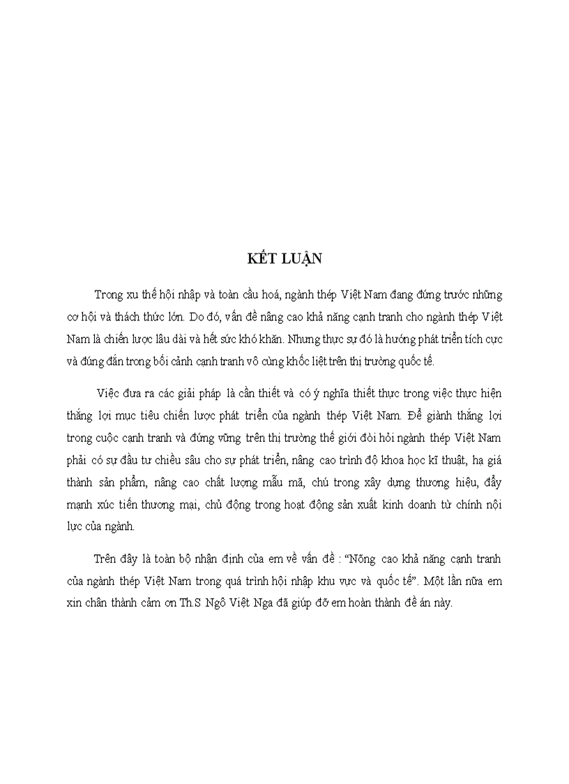 image for page Nâng cao khả năng cạnh tranh của ngành thép nước ta trong qúa trình hội nhập khu vực và quốc tế 1