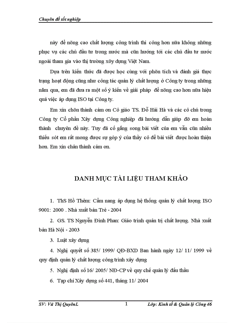 image for page Hoàn thiện việc áp dụng hệ thống quản lý chất lượng ISO 9001 2000 tại Công ty Cổ phần Xây dựng Công nghiệp