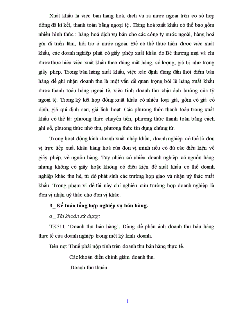 Hoàn thiện những vấn đề cơ bản về lý luận kế toán bán hàng trên cơ sở khảo sát tình hình thực tế tại Công ty vật tư và thiết bị toàn bộ 1