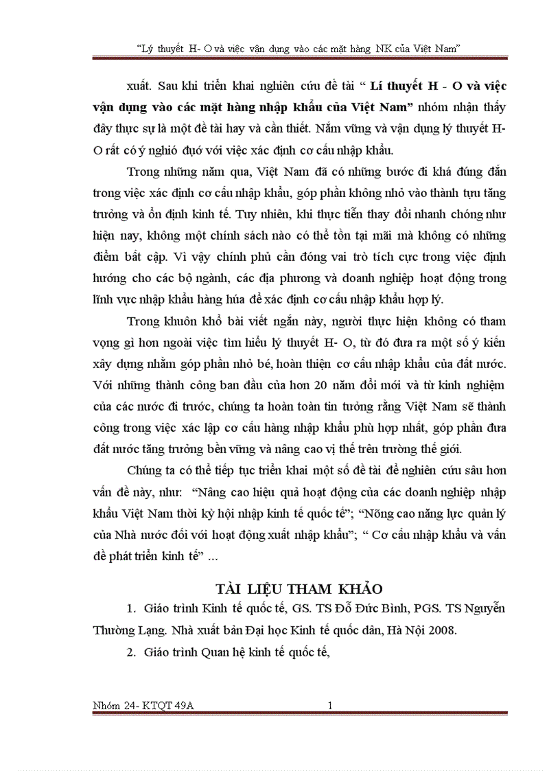 image for page Lý thuyết H O và việc vận dụng vào các mặt hàng nhập khẩu của Việt Nam 1